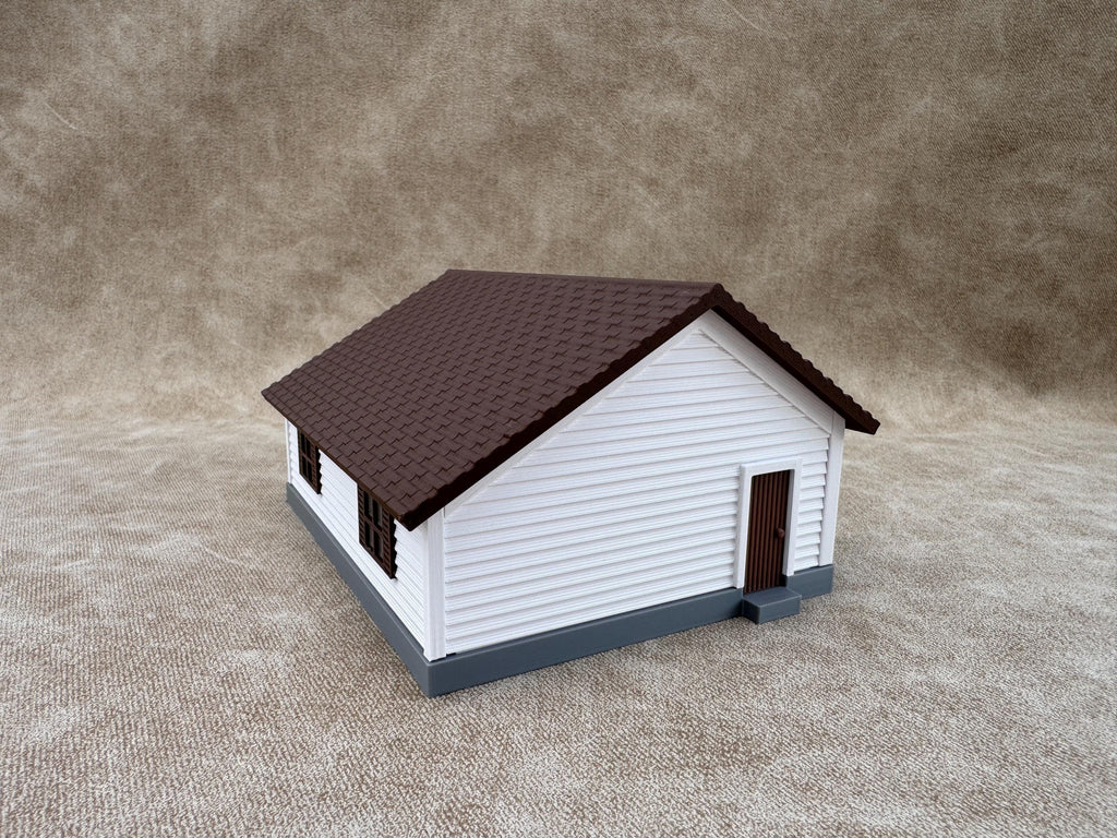 1/64 Scale Garage - Early 1940s Farm Garage - Farm Set Model - Brown Roof