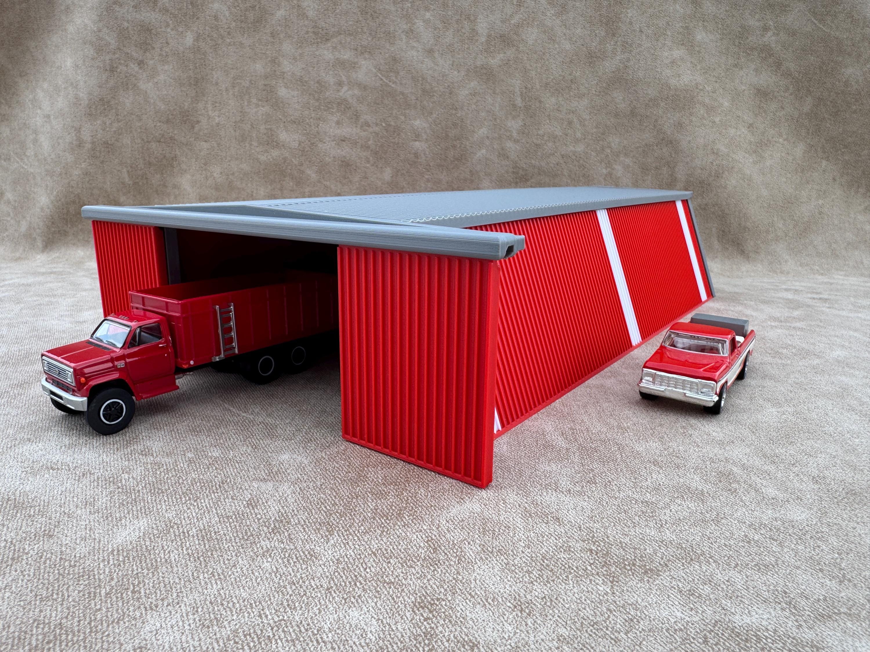 1/64 Scale - Farmstead Style Red Machine Shed - 76' Scaled Length - Made in USA