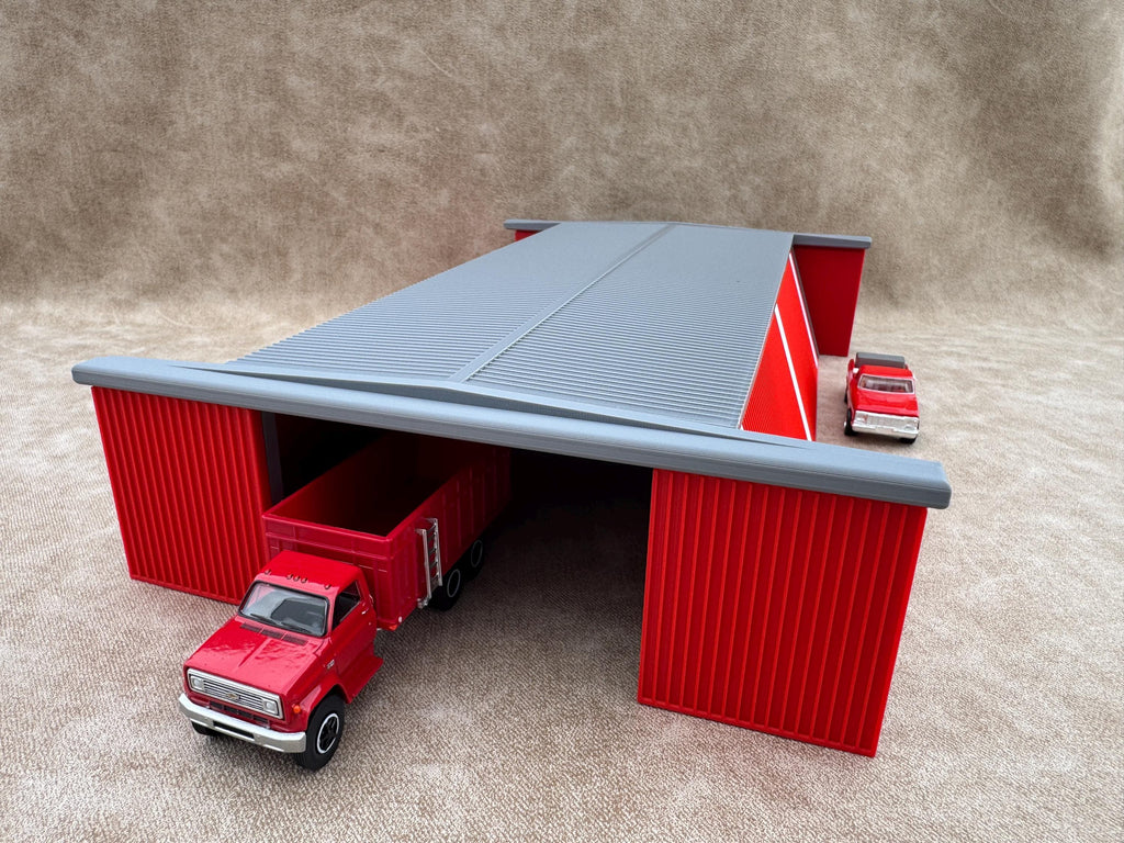 1/64 Scale - Farmstead Style Red Machine Shed - 76' Scaled Length - Made in USA