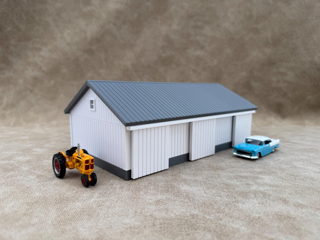 1/64 Scale - 1940s Equipment Shed - Farm Set Model - Made in USA - White