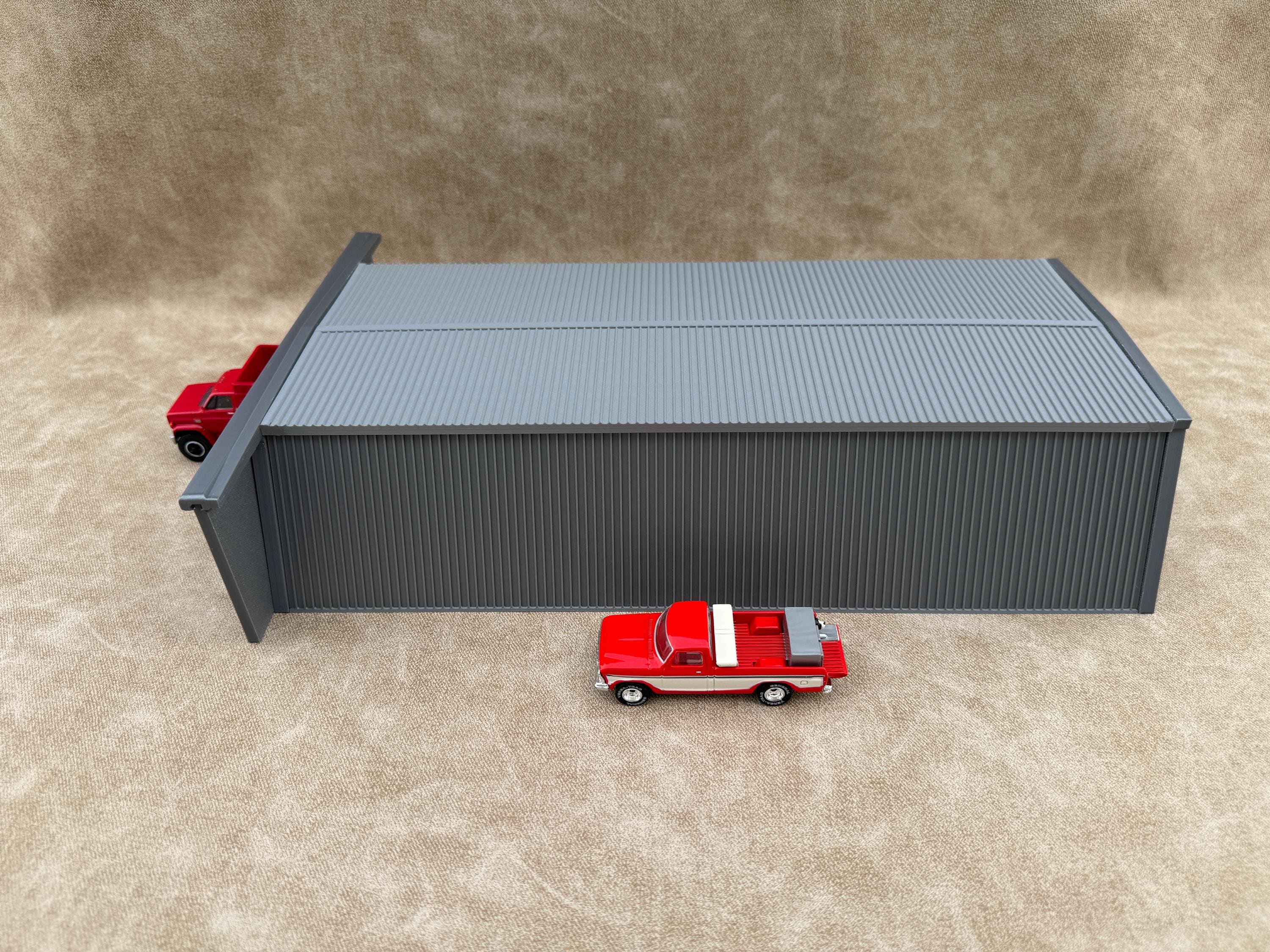 1/64 Scale - Farmstead Style Galvanized Machine Shed - 76' Scaled Length - Made in USA