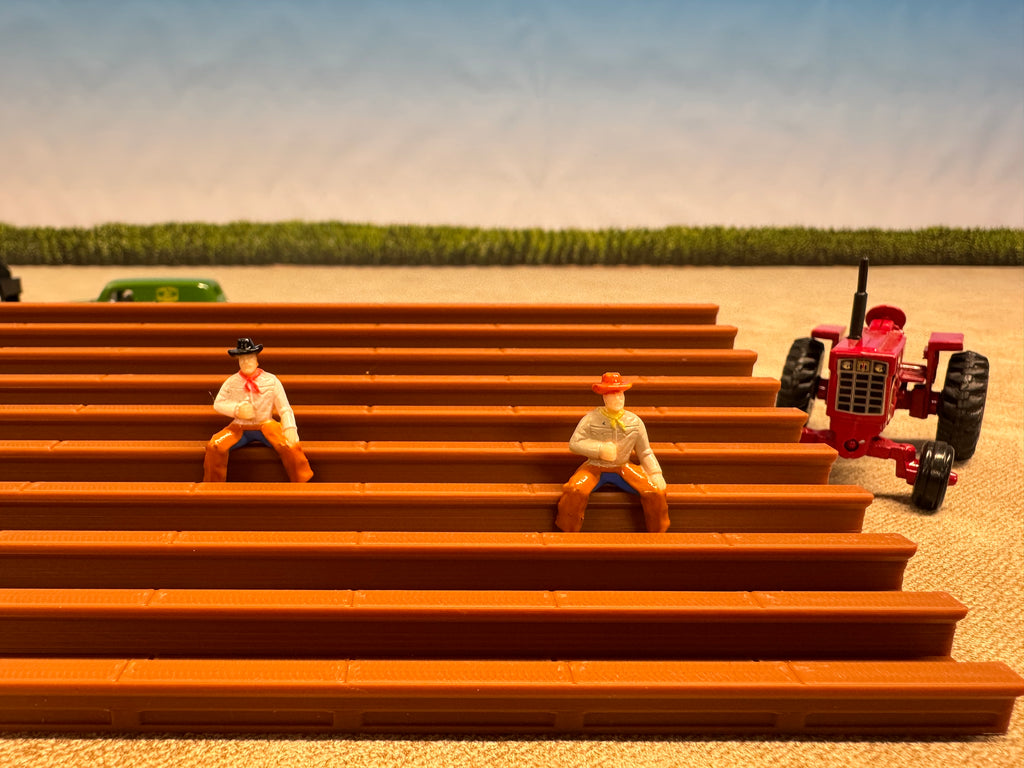 1/64 Scale Fairgrounds Bleachers - Wood Color - Made in USA