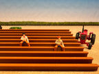 1/64 Scale Fairgrounds Bleachers - Wood Color - Made in USA