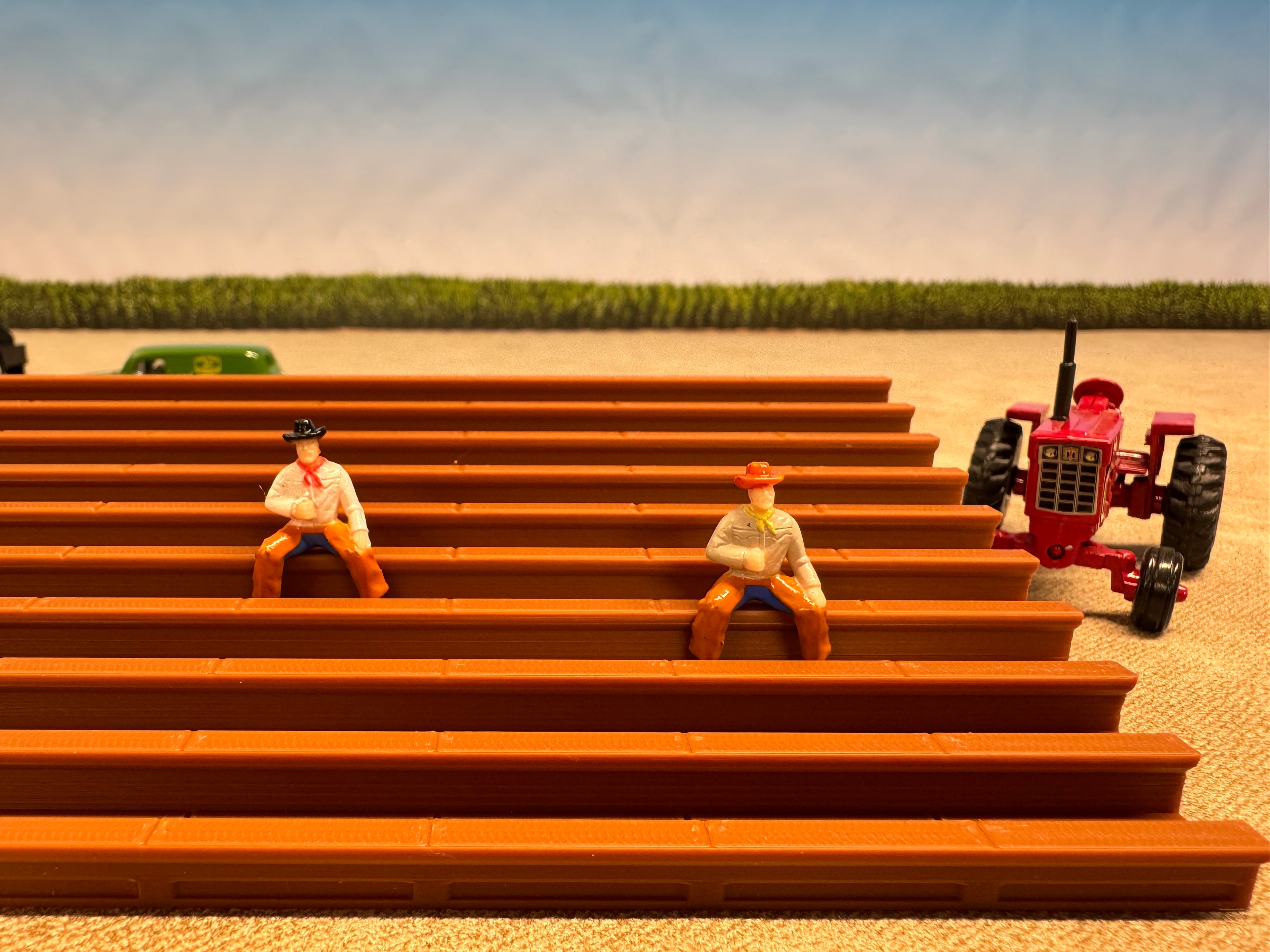 1/64 Scale Fairgrounds Bleachers - Wood Color - Made in USA