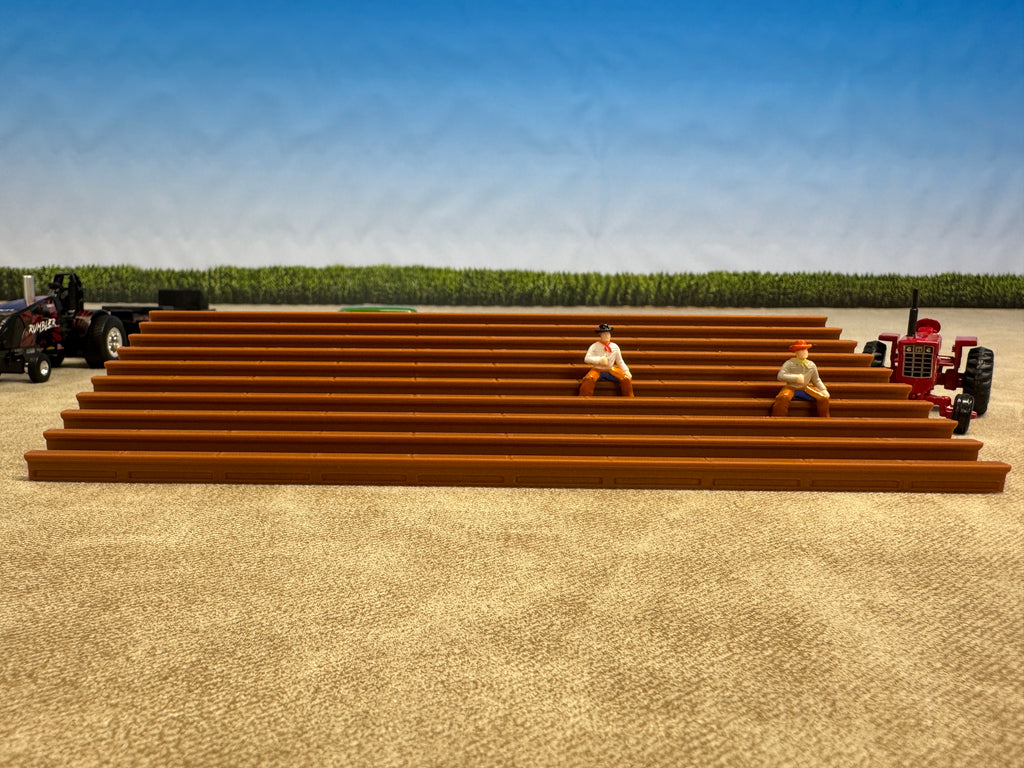 1/64 Scale Fairgrounds Bleachers - Wood Color - Made in USA