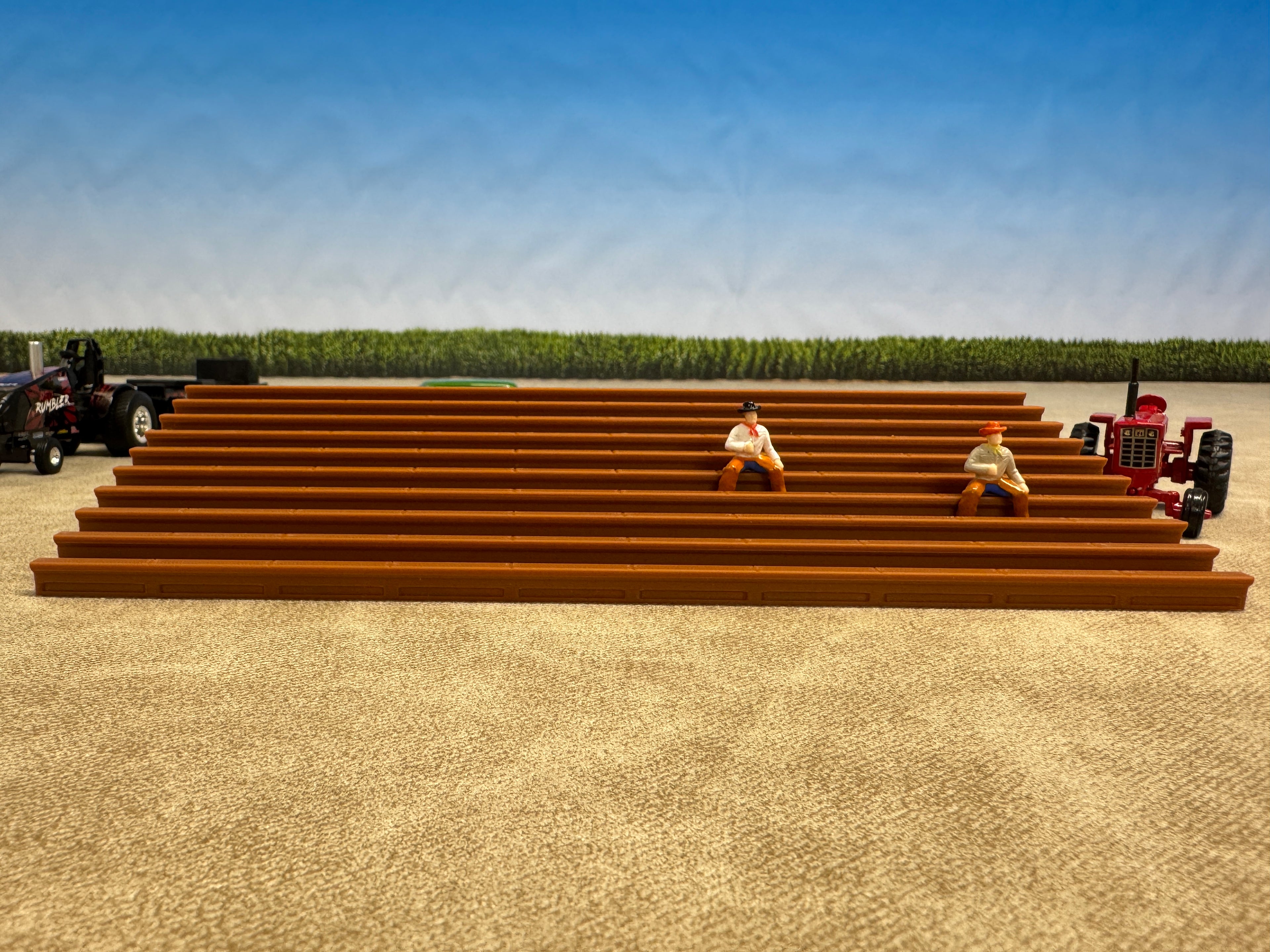 1/64 Scale Fairgrounds Bleachers - Wood Color - Made in USA
