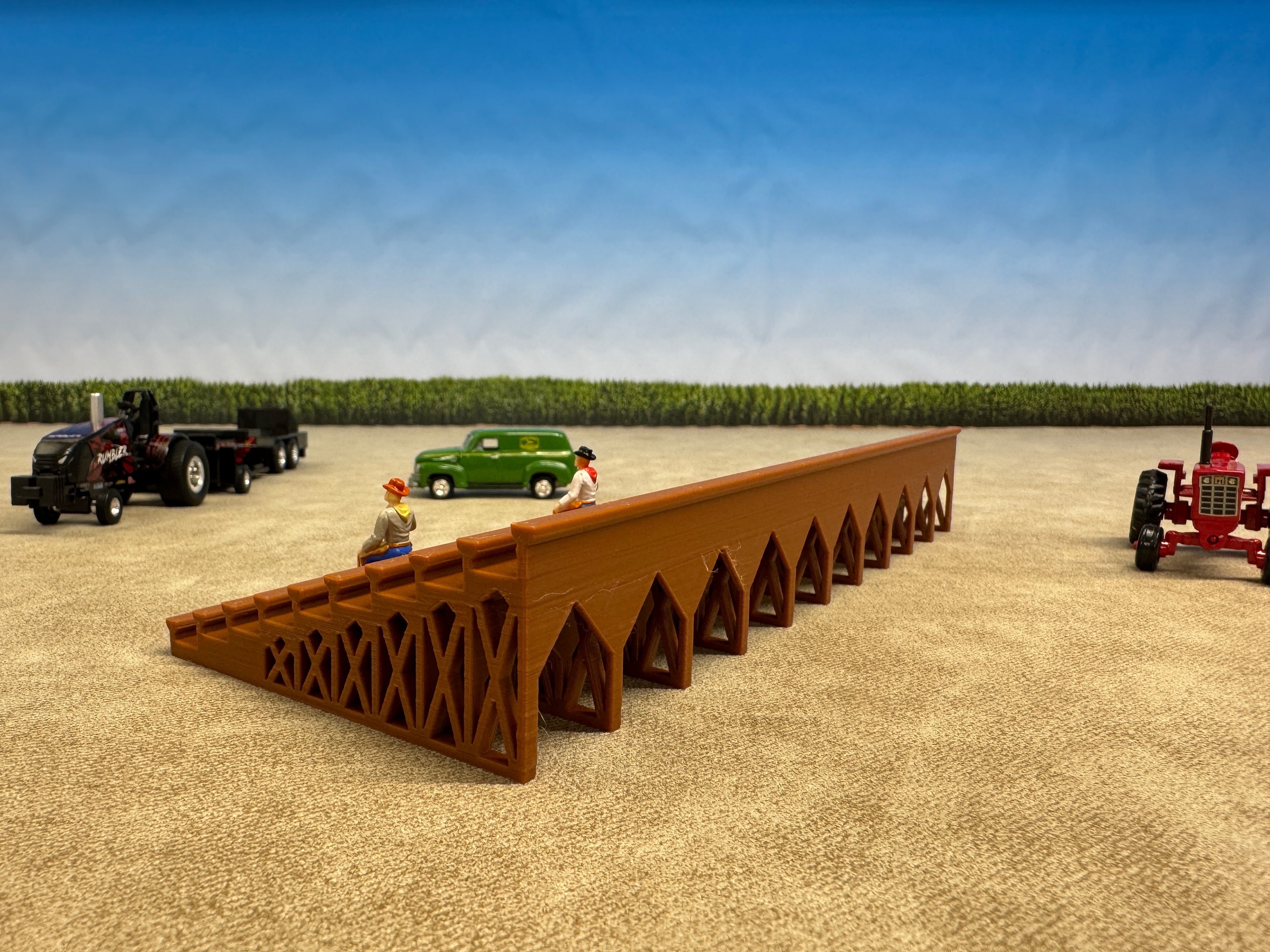 1/64 Scale Fairgrounds Bleachers - Wood Color - Made in USA