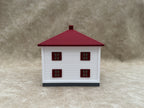 1/64 Scale House & Garage Combo - Early 1900s Sears Farm House - Farm Set Model - Maroon Red