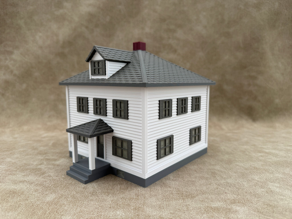 1/64 Scale House & Garage Combo - Early 1900s Sears Farm House - Farm Set Model - Gray Roof