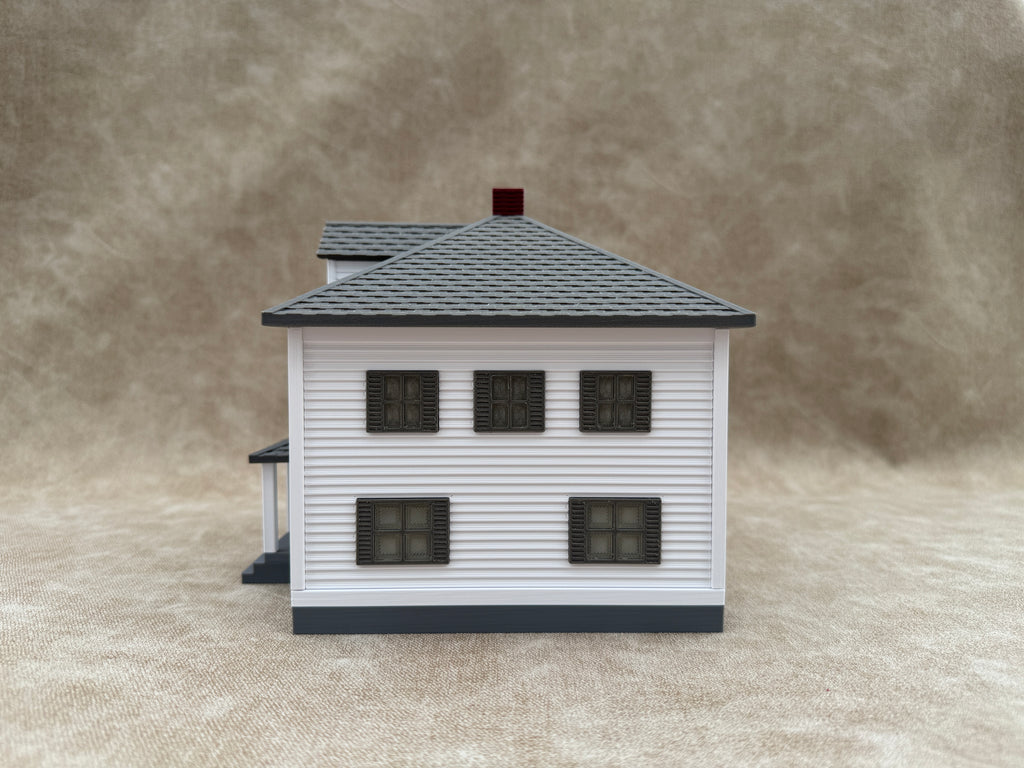 1/64 Scale House & Garage Combo - Early 1900s Sears Farm House - Farm Set Model - Gray Roof