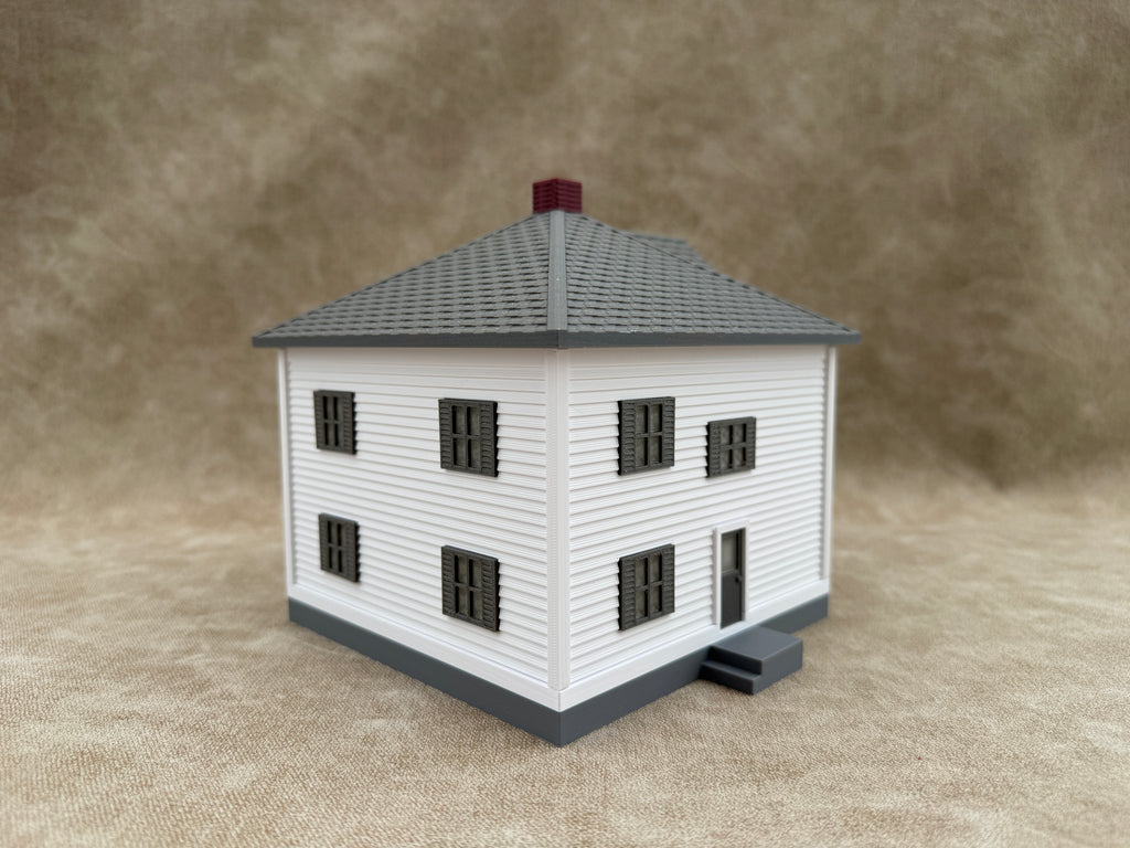 1/64 Scale House & Garage Combo - Early 1900s Sears Farm House - Farm Set Model - Gray Roof