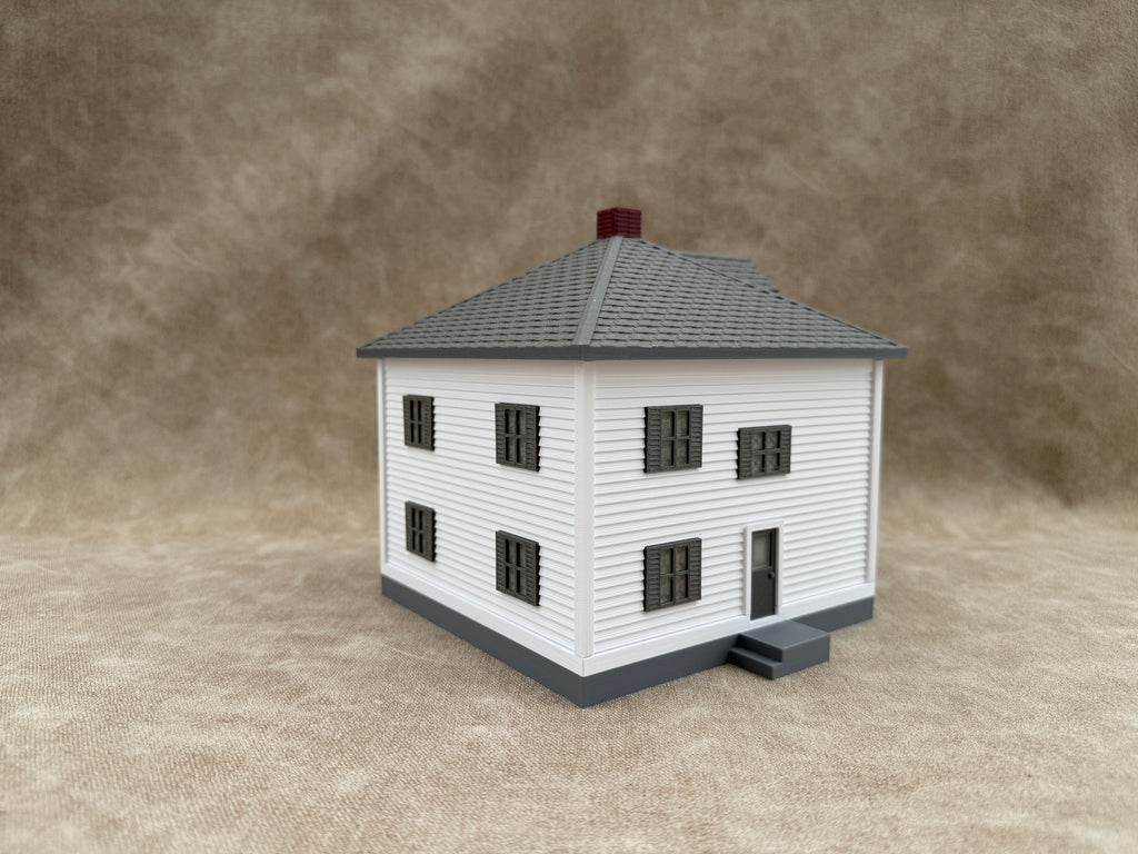 1/64 Scale House & Garage Combo - Early 1900s Sears Farm House - Farm Set Model - Gray Roof