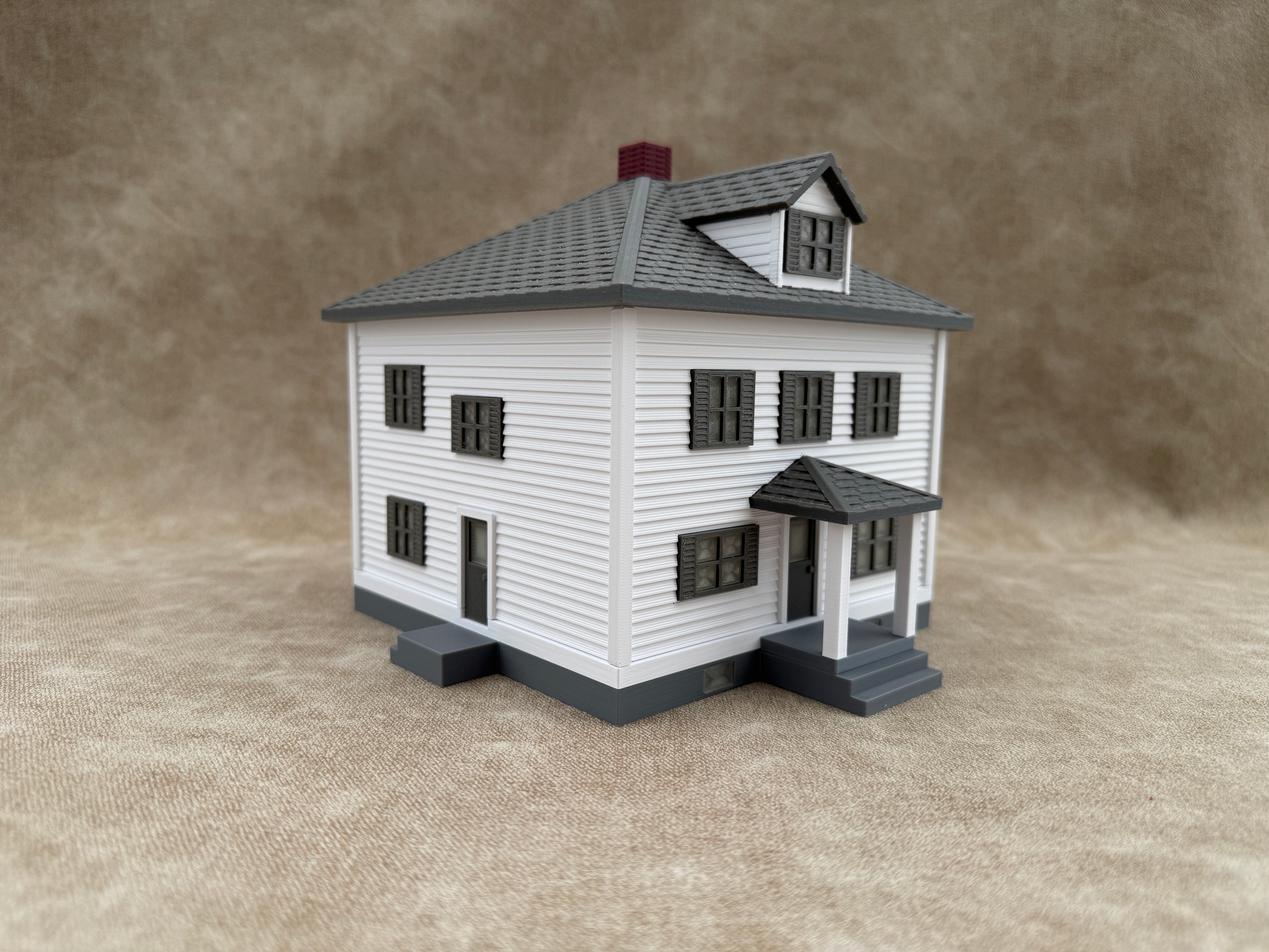 1/64 Scale House & Garage Combo - Early 1900s Sears Farm House - Farm Set Model - Gray Roof