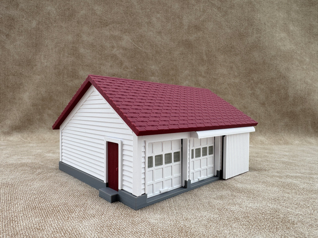 1/64 Scale House & Garage Combo - Early 1900s Sears Farm House - Farm Set Model - Maroon Red