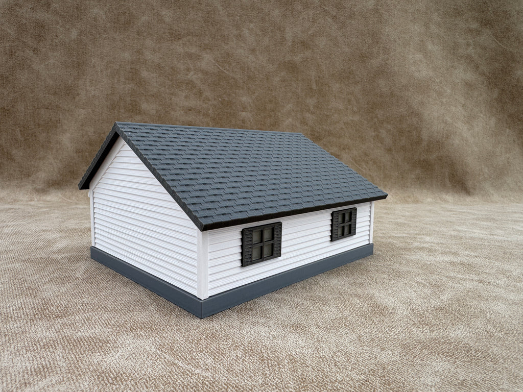 1/64 Scale House & Garage Combo - Early 1900s Sears Farm House - Farm Set Model - Gray Roof