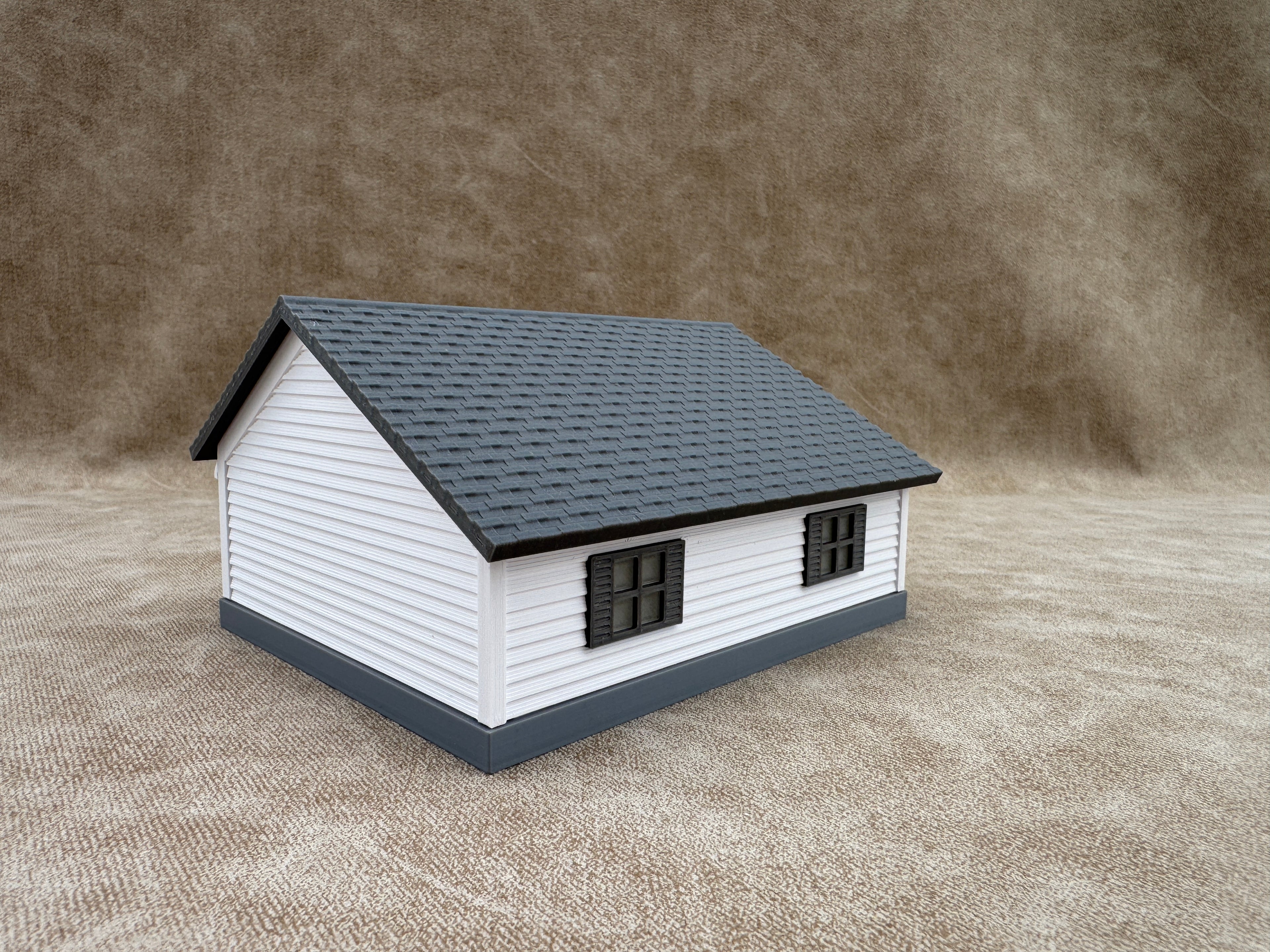 1/64 Scale House & Garage Combo - Early 1900s Sears Farm House - Farm Set Model - Gray Roof