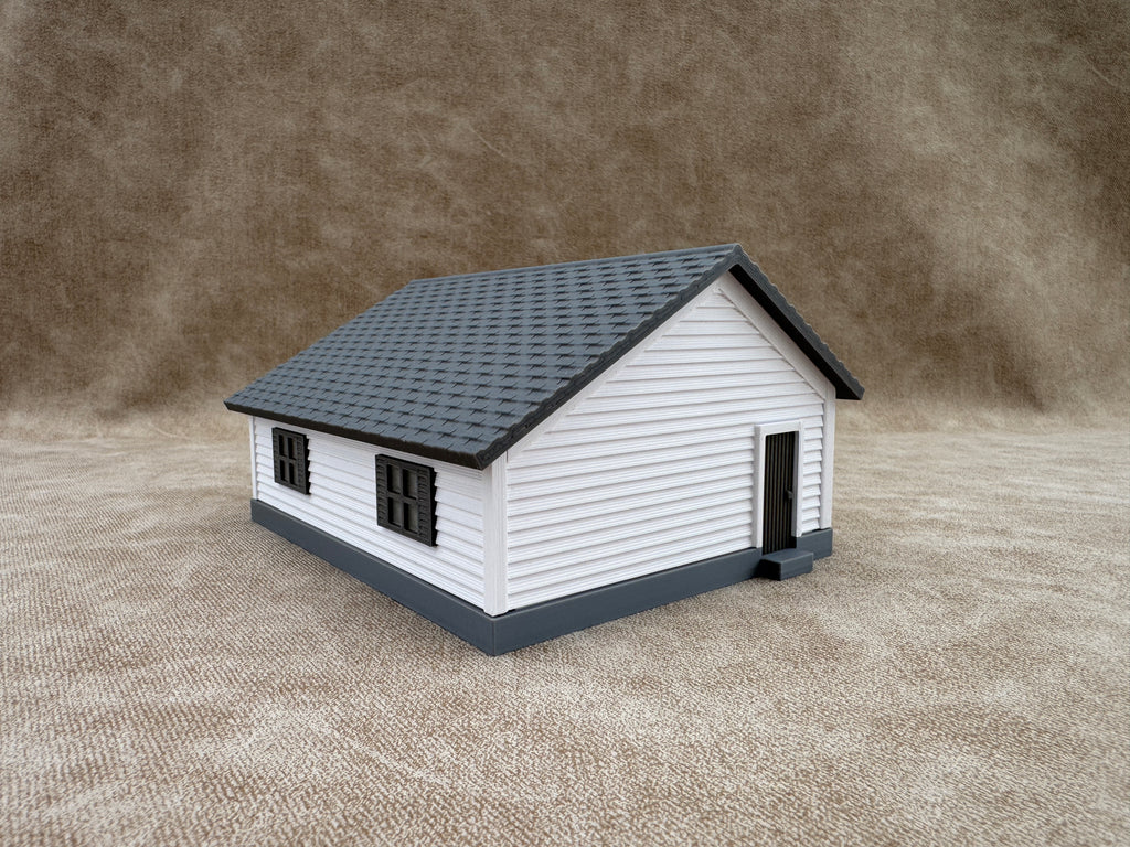 1/64 Scale House & Garage Combo - Early 1900s Sears Farm House - Farm Set Model - Gray Roof