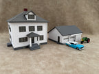1/64 Scale House & Garage Combo - Early 1900s Sears Farm House - Farm Set Model - Gray Roof
