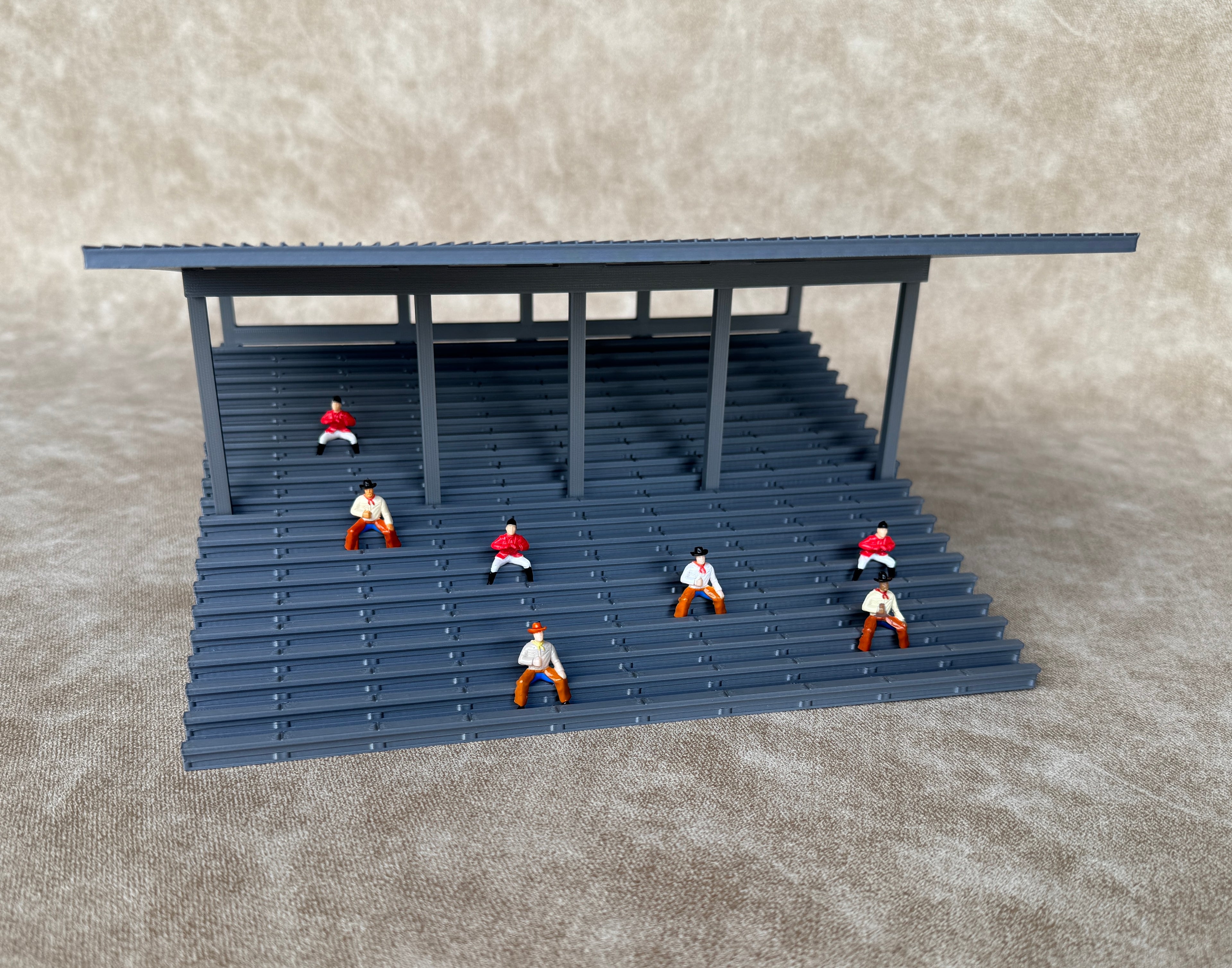 1/64 Scale Fairgrounds Bleachers Deluxe with Roof- Gray Color - Made in USA