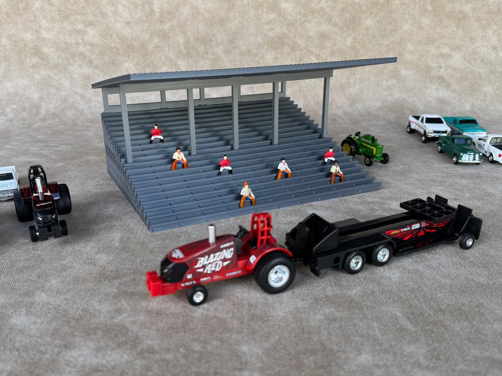 1/64 Scale Fairgrounds Bleachers Deluxe with Roof- Gray Color - Made in USA