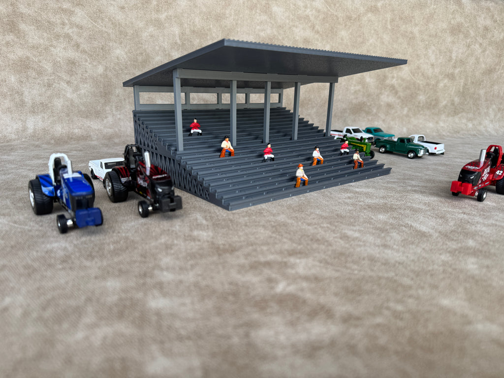 1/64 Scale Fairgrounds Bleachers Deluxe with Roof- Gray Color - Made in USA