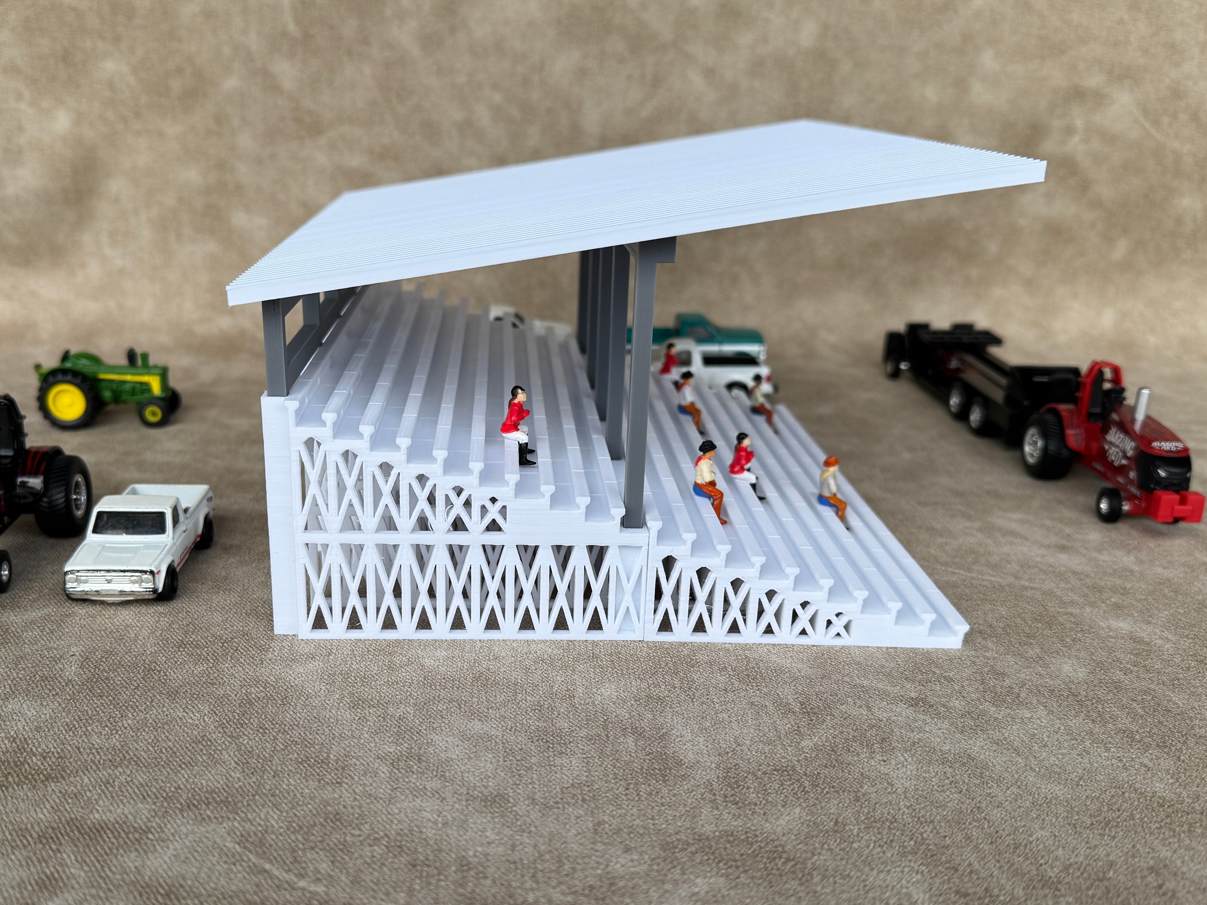 1/64 Scale Fairgrounds Bleachers Deluxe with Roof- White Color - Made in USA