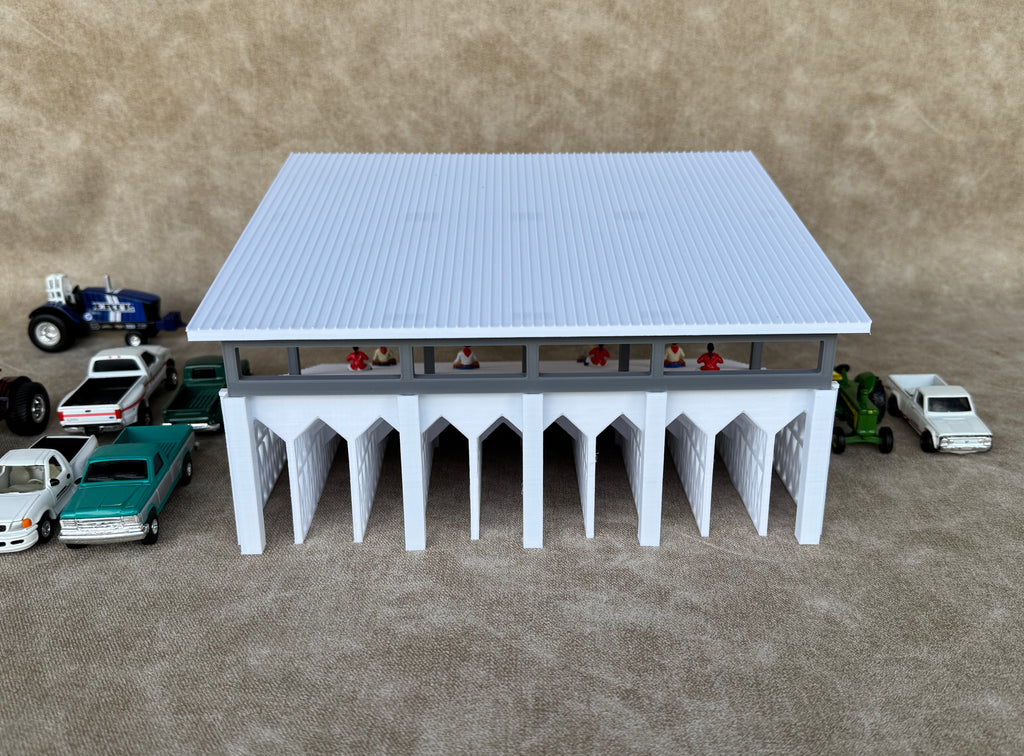 1/64 Scale Fairgrounds Bleachers Deluxe with Roof- White Color - Made in USA