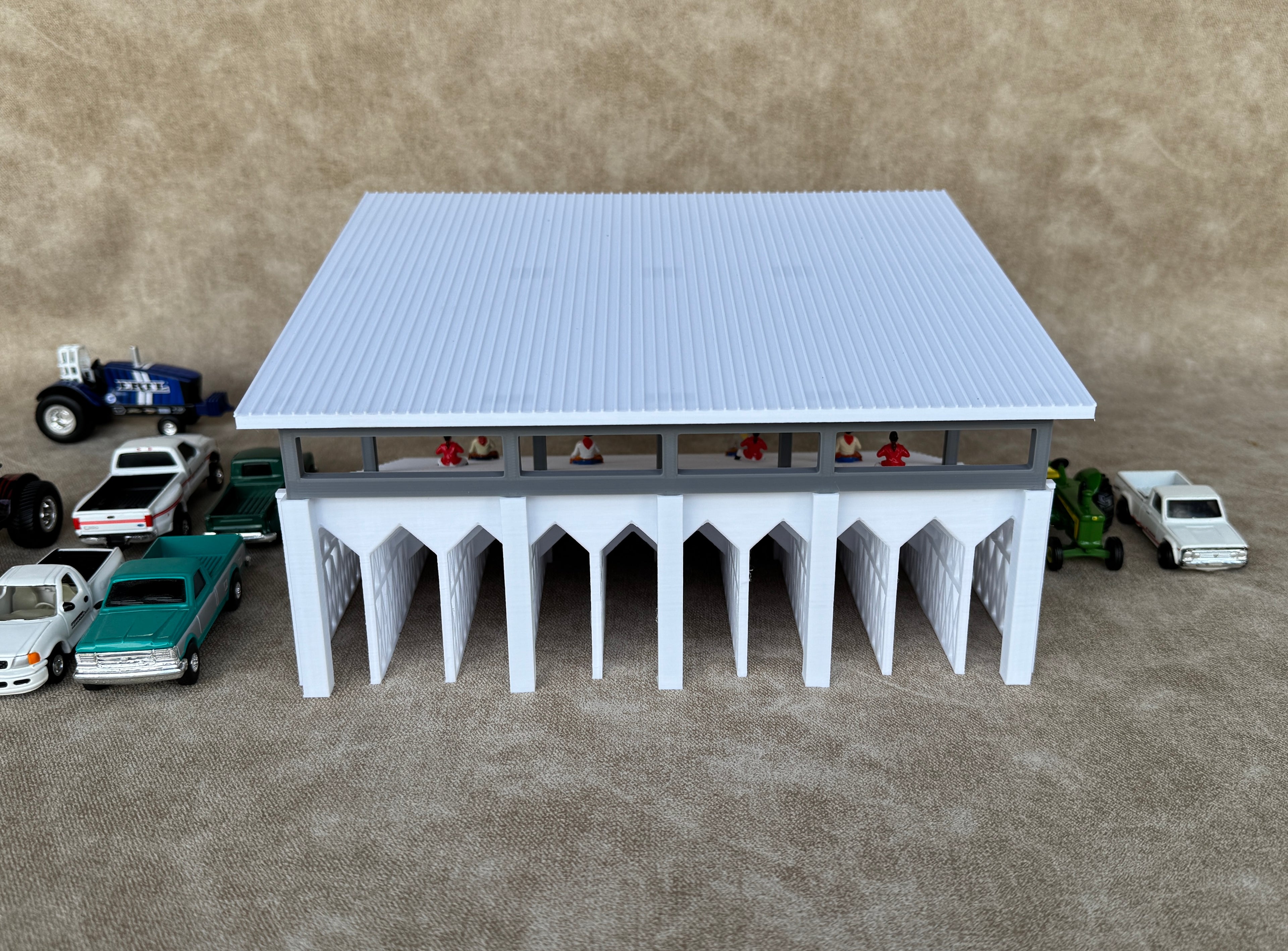 1/64 Scale Fairgrounds Bleachers Deluxe with Roof- White Color - Made in USA