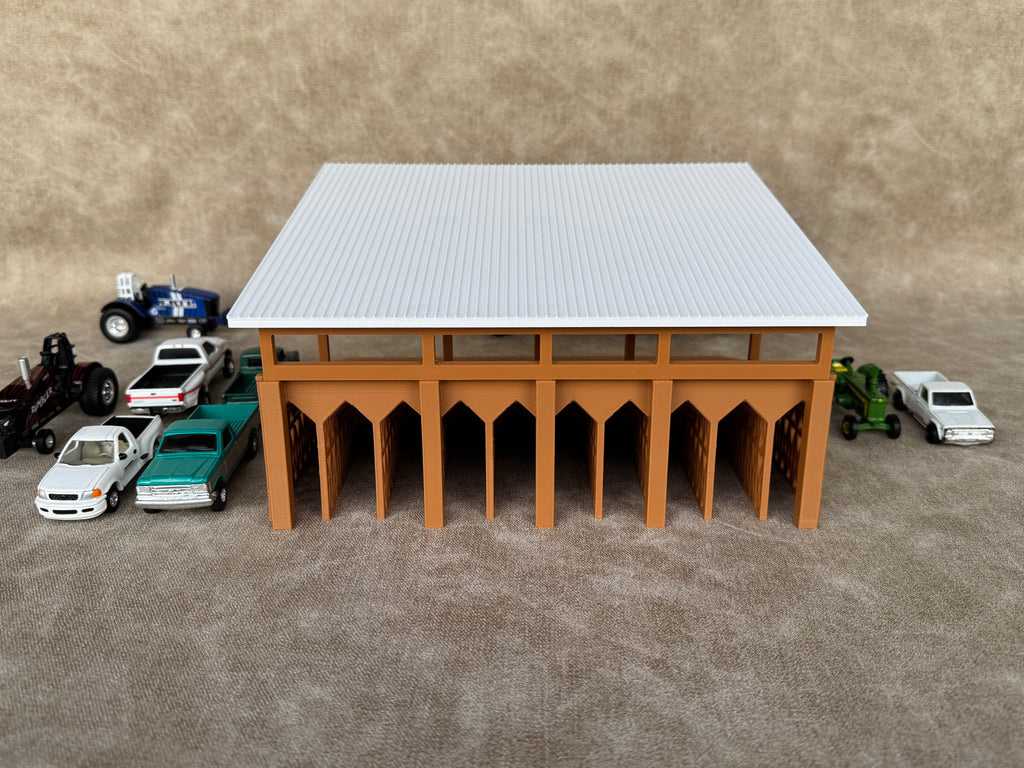 1/64 Scale Fairgrounds Bleachers Deluxe with Roof- Wood Color - Made in USA