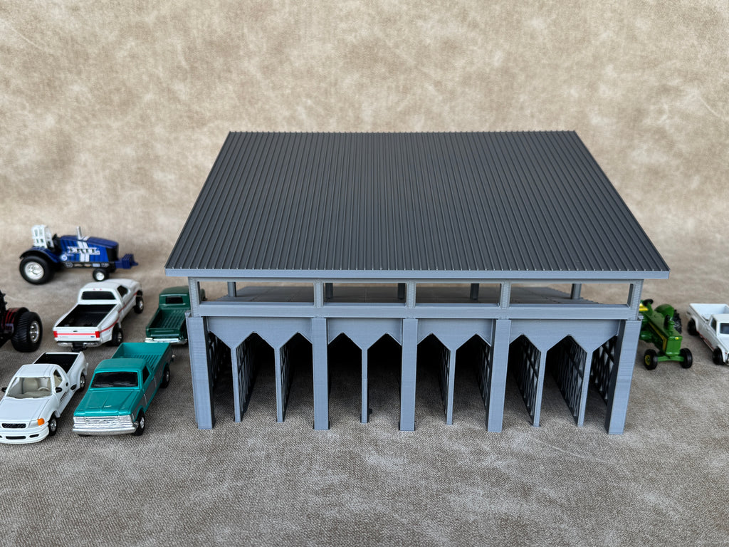 1/64 Scale Fairgrounds Bleachers Deluxe with Roof- Gray Color - Made in USA