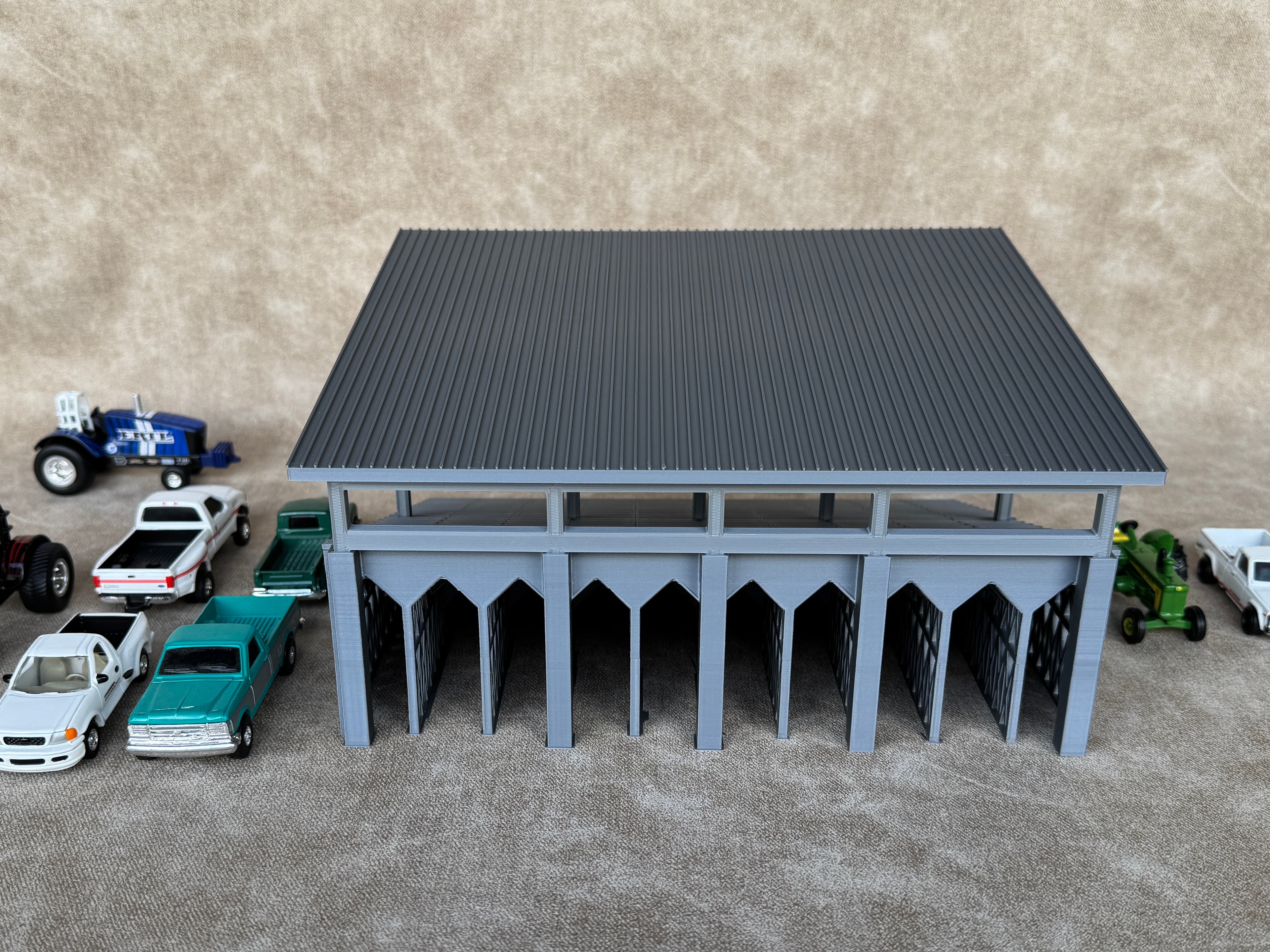 1/64 Scale Fairgrounds Bleachers Deluxe with Roof- Gray Color - Made in USA