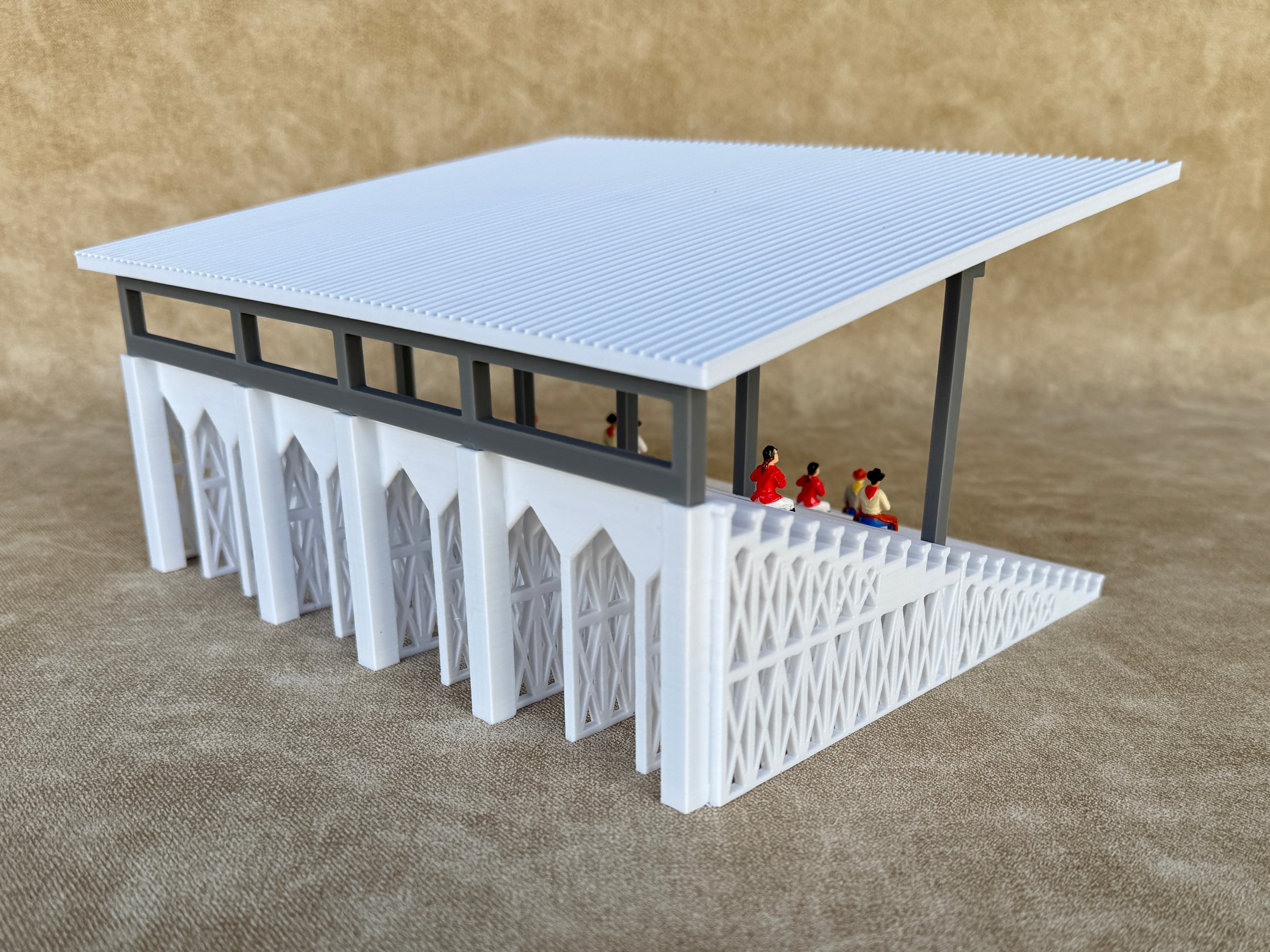 1/64 Scale Fairgrounds Bleachers Deluxe with Roof- White Color - Made in USA