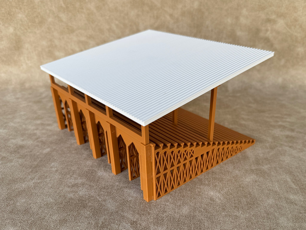 1/64 Scale Fairgrounds Bleachers Deluxe with Roof- Wood Color - Made in USA