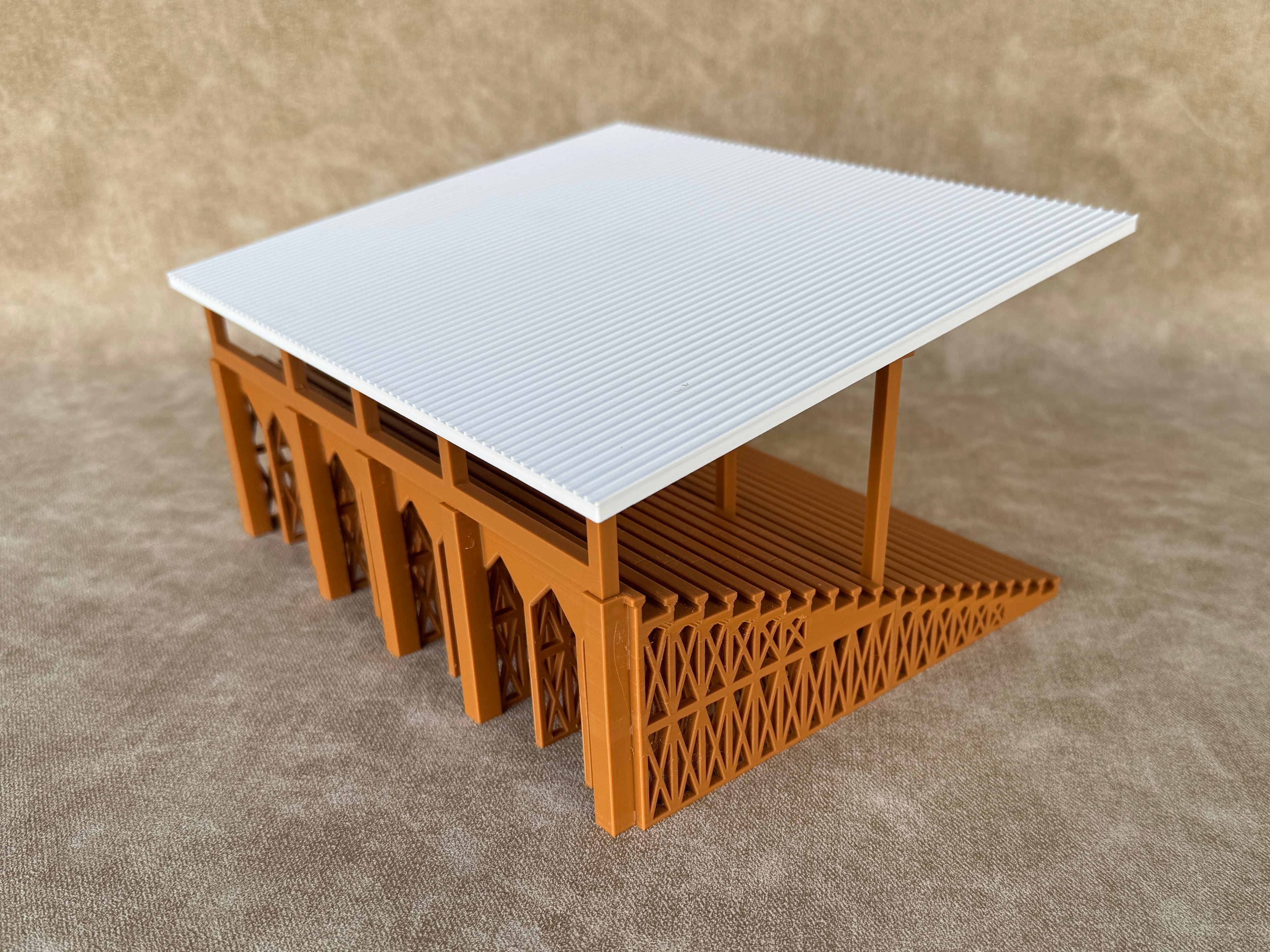 1/64 Scale Fairgrounds Bleachers Deluxe with Roof- Wood Color - Made in USA