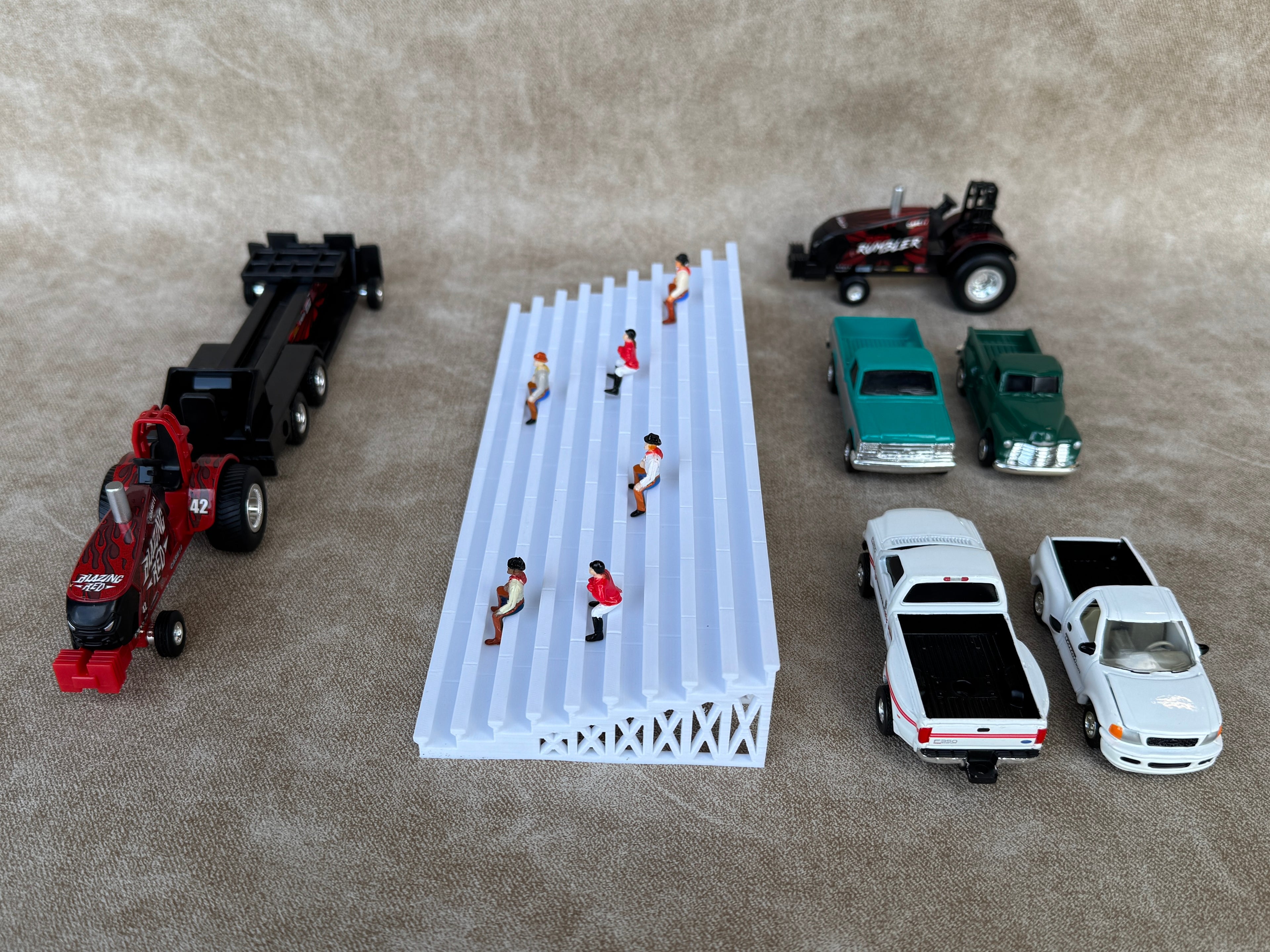 1/64 Scale Fairgrounds Bleachers - White Color - Made in USA