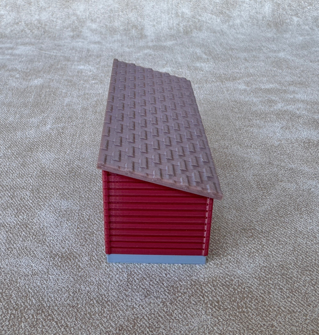 1/64 Scale Large Chicken Barn - Poultry Shed - Red Siding w/Brown Shingles - Made in USA