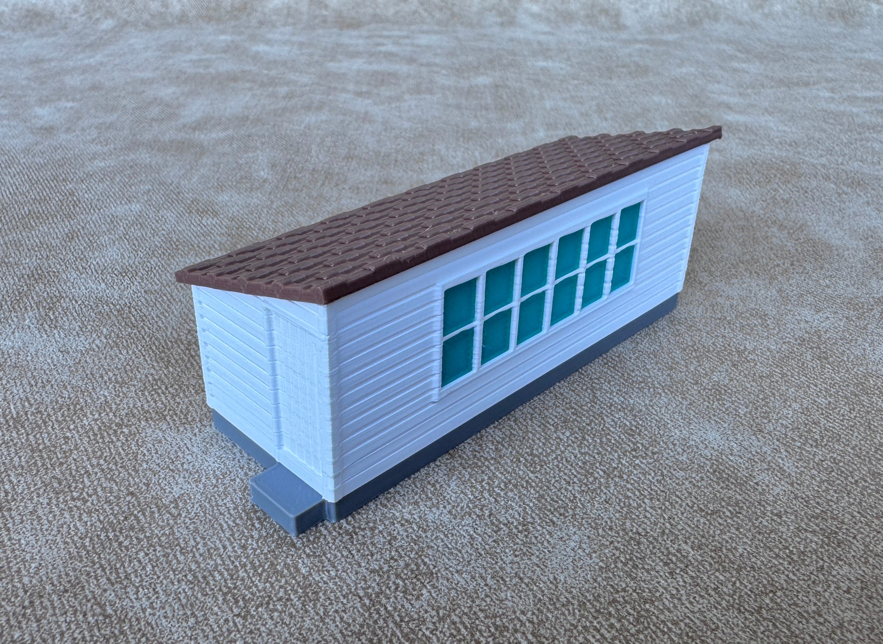 1/64 Scale Large Chicken Barn - Poultry Shed - White Siding w/Green Shingles - Made in USA