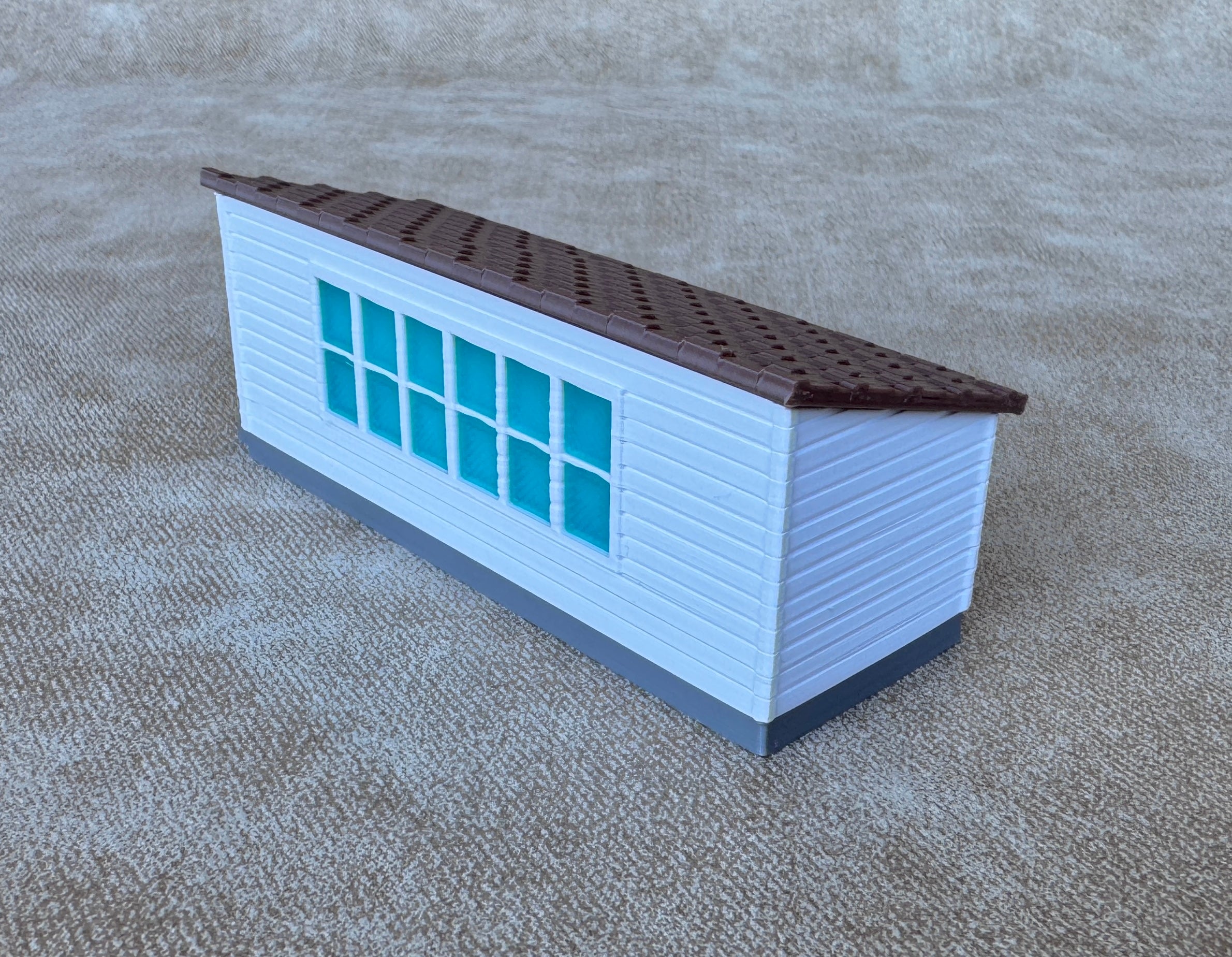 1/64 Scale Large Chicken Barn - Poultry Shed - White Siding w/Green Shingles - Made in USA