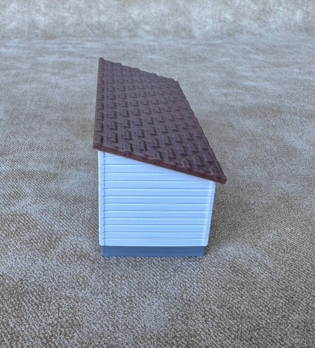 1/64 Scale Large Chicken Barn - Poultry Shed - White Siding w/Green Shingles - Made in USA