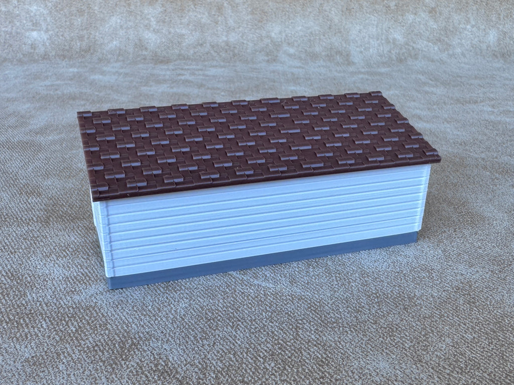 1/64 Scale Large Chicken Barn - Poultry Shed - White Siding w/Green Shingles - Made in USA
