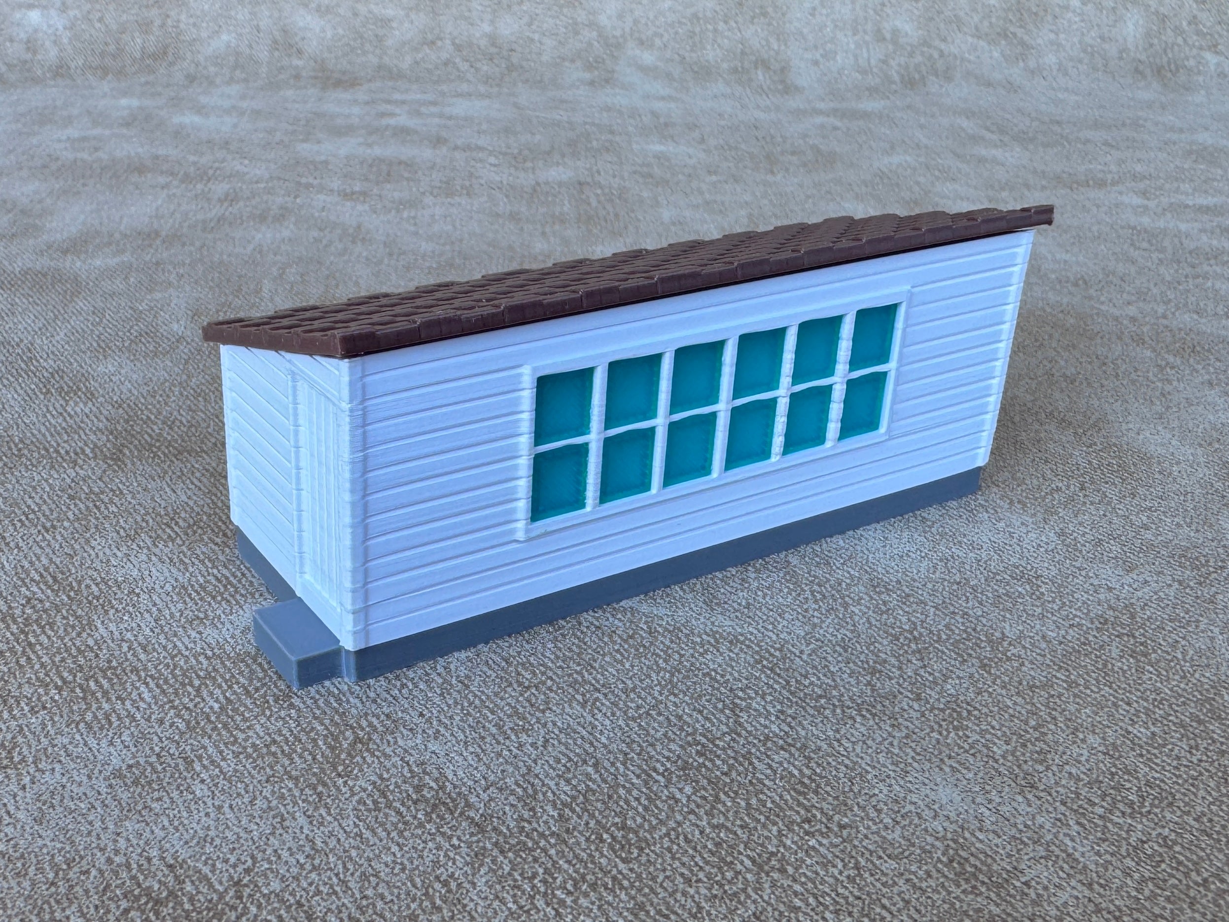 1/64 Scale Large Chicken Barn - Poultry Shed - White Siding w/Green Shingles - Made in USA