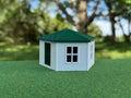 1/64 Scale - Hexagon Chicken Shed - White Siding w/Green Shingles - Made in USA