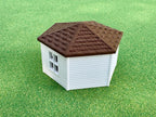 1/64 Scale - Hexagon Chicken Shed - White Siding w/Brown Shingles - Made in USA