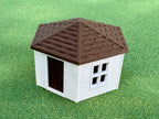 1/64 Scale - Hexagon Chicken Shed - White Siding w/Brown Shingles - Made in USA