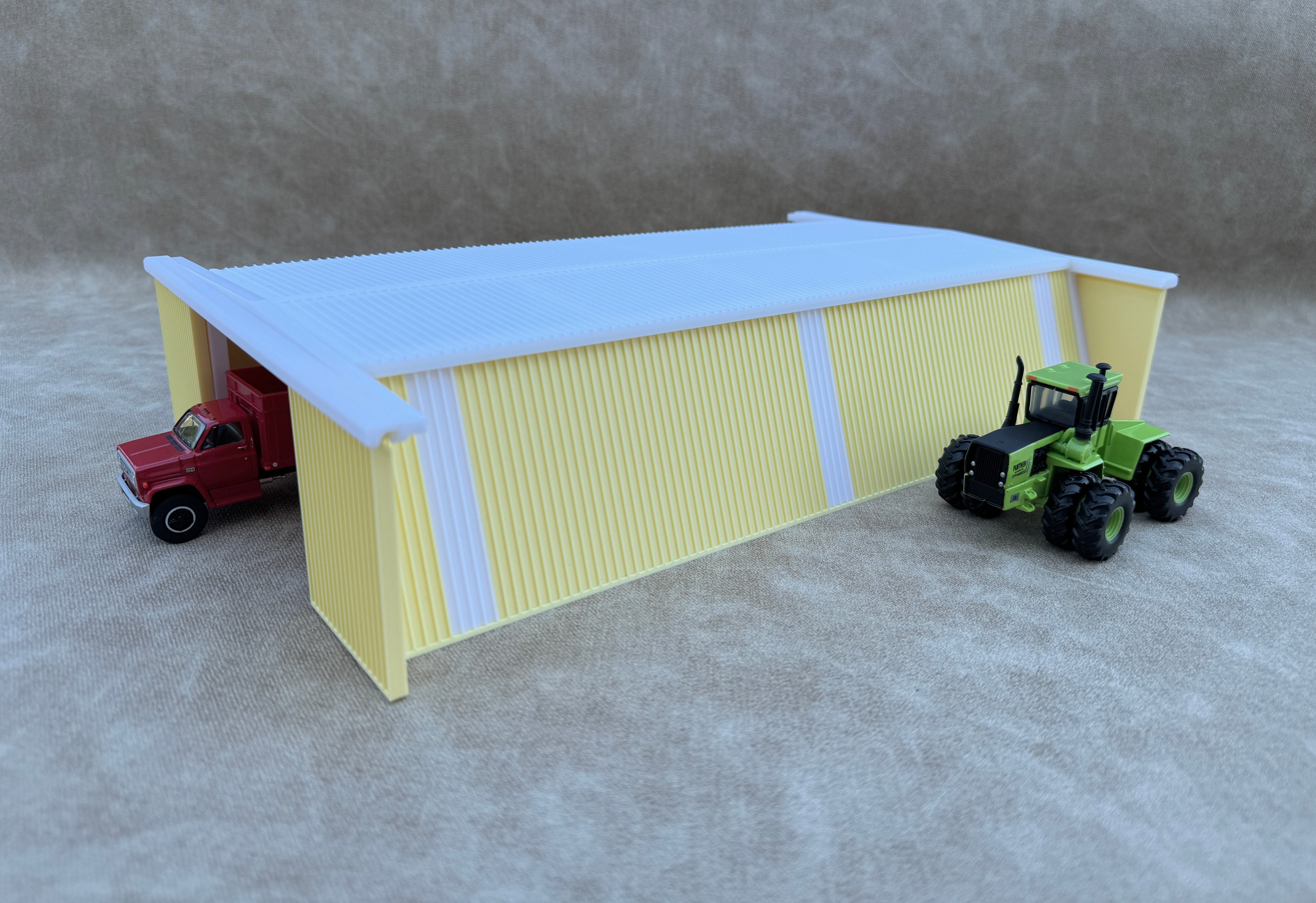 1/64 Scale - Farmstead Style Machine Shed - 76' Scaled Length - Harvest Gold - Made in USA