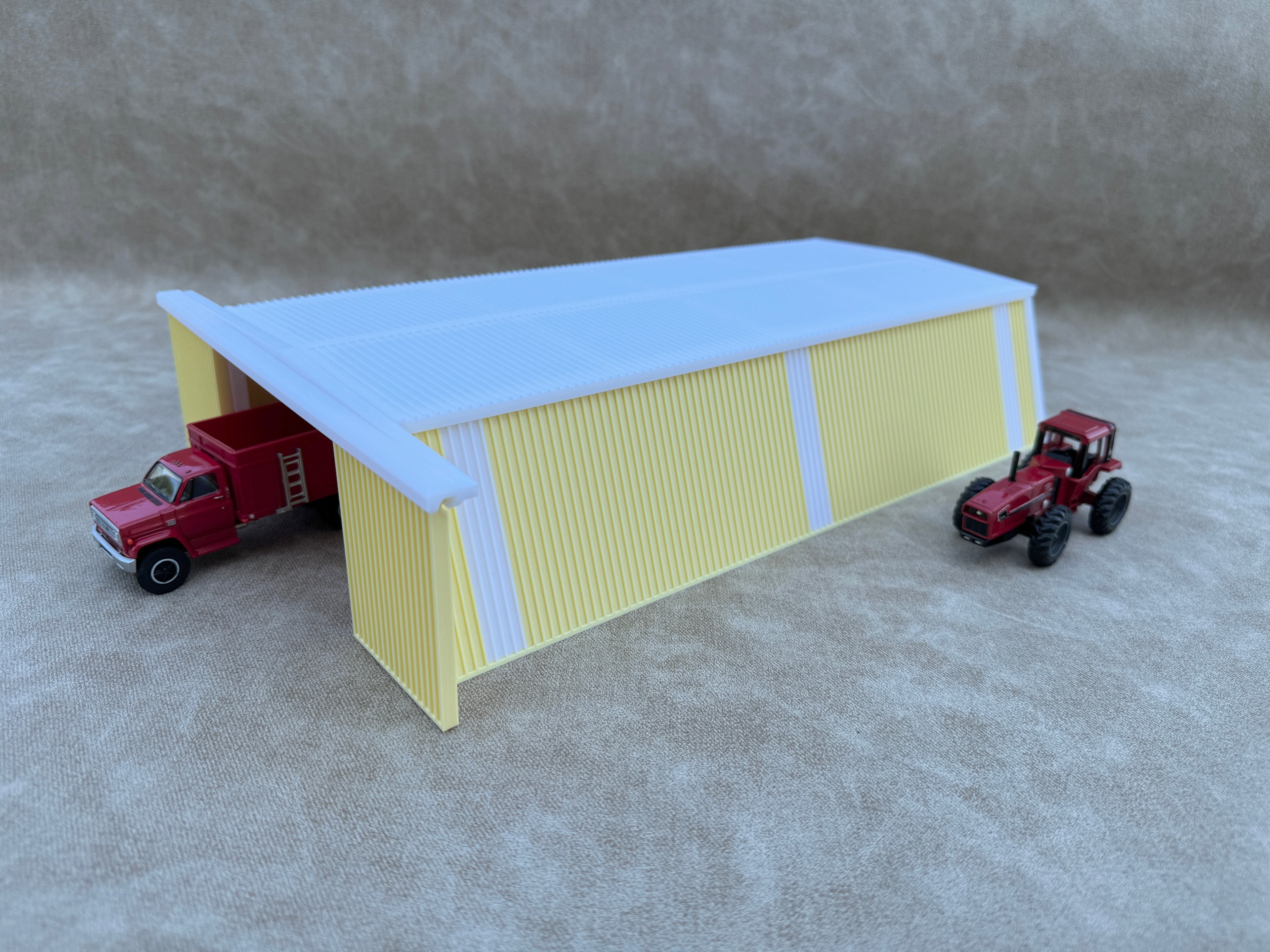 1/64 Scale - Farmstead Style Machine Shed - 76' Scaled Length - Harvest Gold - Made in USA