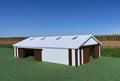 1/64 Scale - '70s Style Pole Barn - 100' Scaled Length - White/Brown - Made in USA