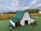 1/64 Scale - Early 1900s Barn - White 42' x 62' - Green Roof - Made in USA
