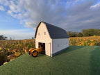 1/64 Scale - Early 1900s Barn - White 30' x 42' - Gray Roof - Made in USA