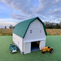 1/64 Scale - Early 1900s Barn - White 30' x 42' - Green Roof - Made in USA